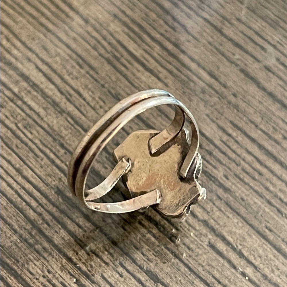 Vintage Native American Style Turquoise Silver Women's Ring Size 5 1/2” - Picture 6 of 17